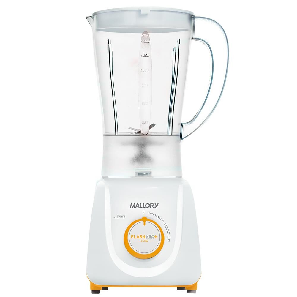 Liquidificador Mallory Flash Mix 2 Velocidades 450W - Branco/Laranja