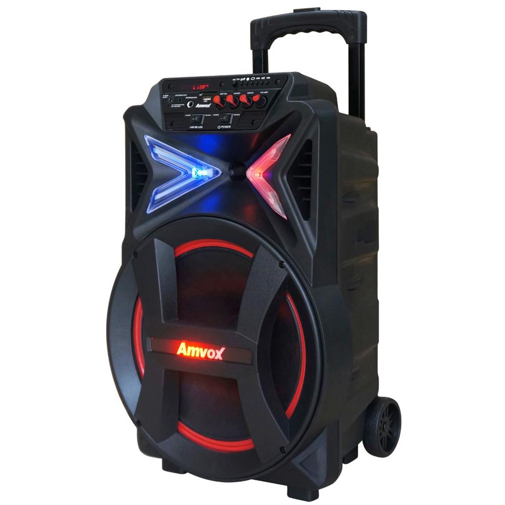 Caixa de Som Amplificada Amvox ACA 400 com Bluetooth Rádio FM Entrada USB e Conexão TWS – 400W