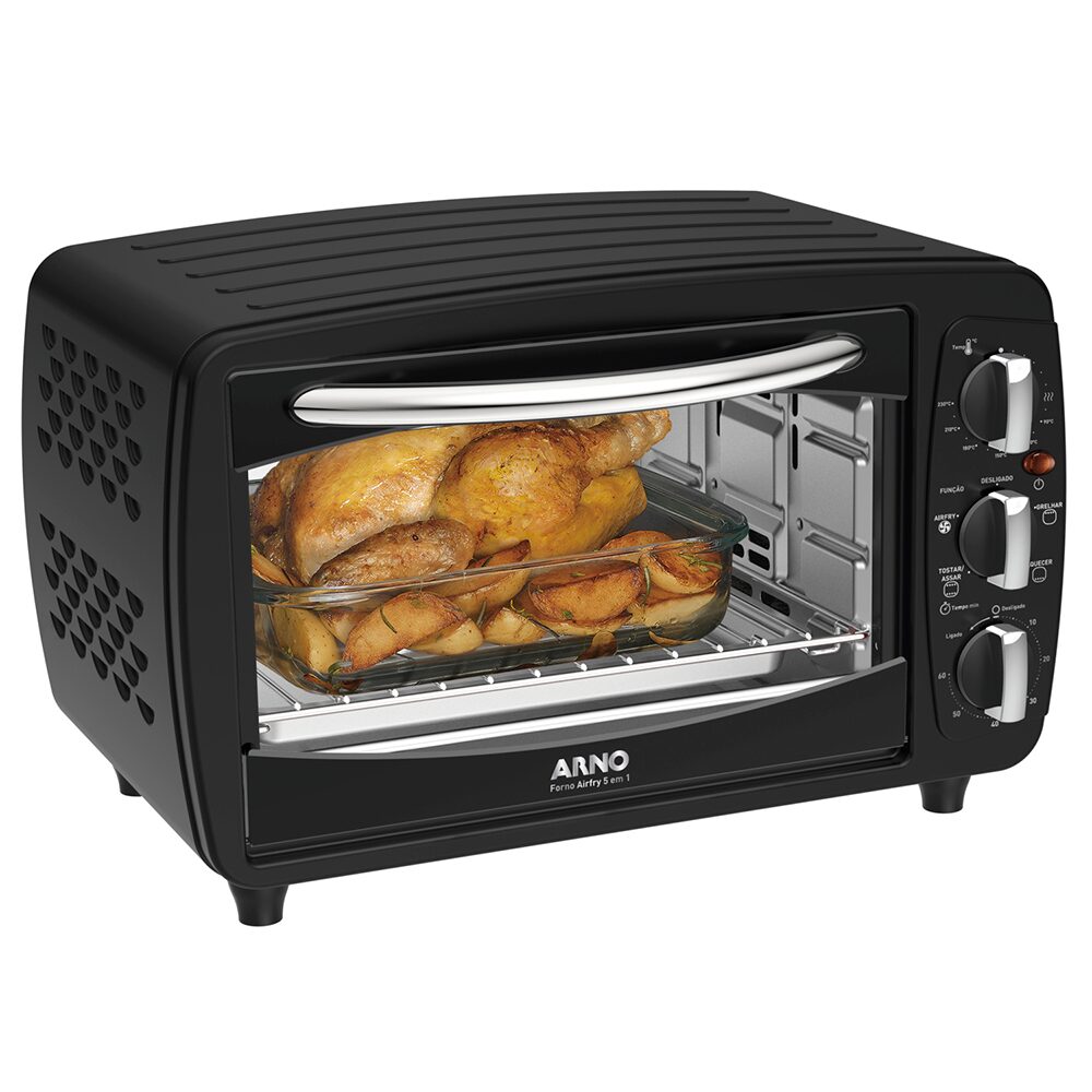 Forno Elétrico Arno Airfry 5 em 1 FOR2 20 Litros 1400W - Preto