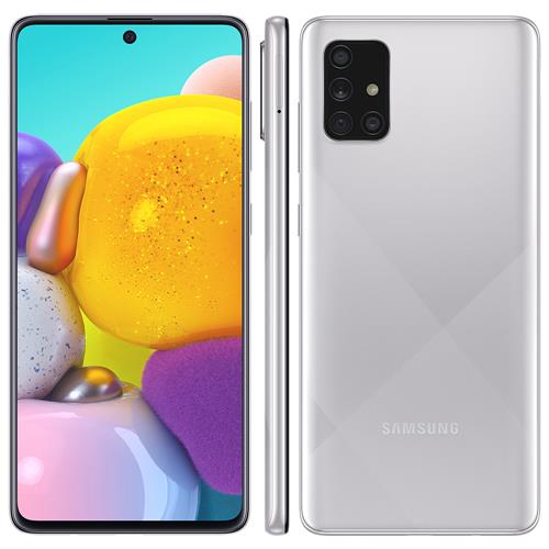 Menor preço em Smartphone Samsung Galaxy A71 Cinza 128GB, Tela Infinita de 6.7", Câmera Traseira Quádrupla, Leitor Digital na Tela, 6GB RAM e Processador Octa-Core