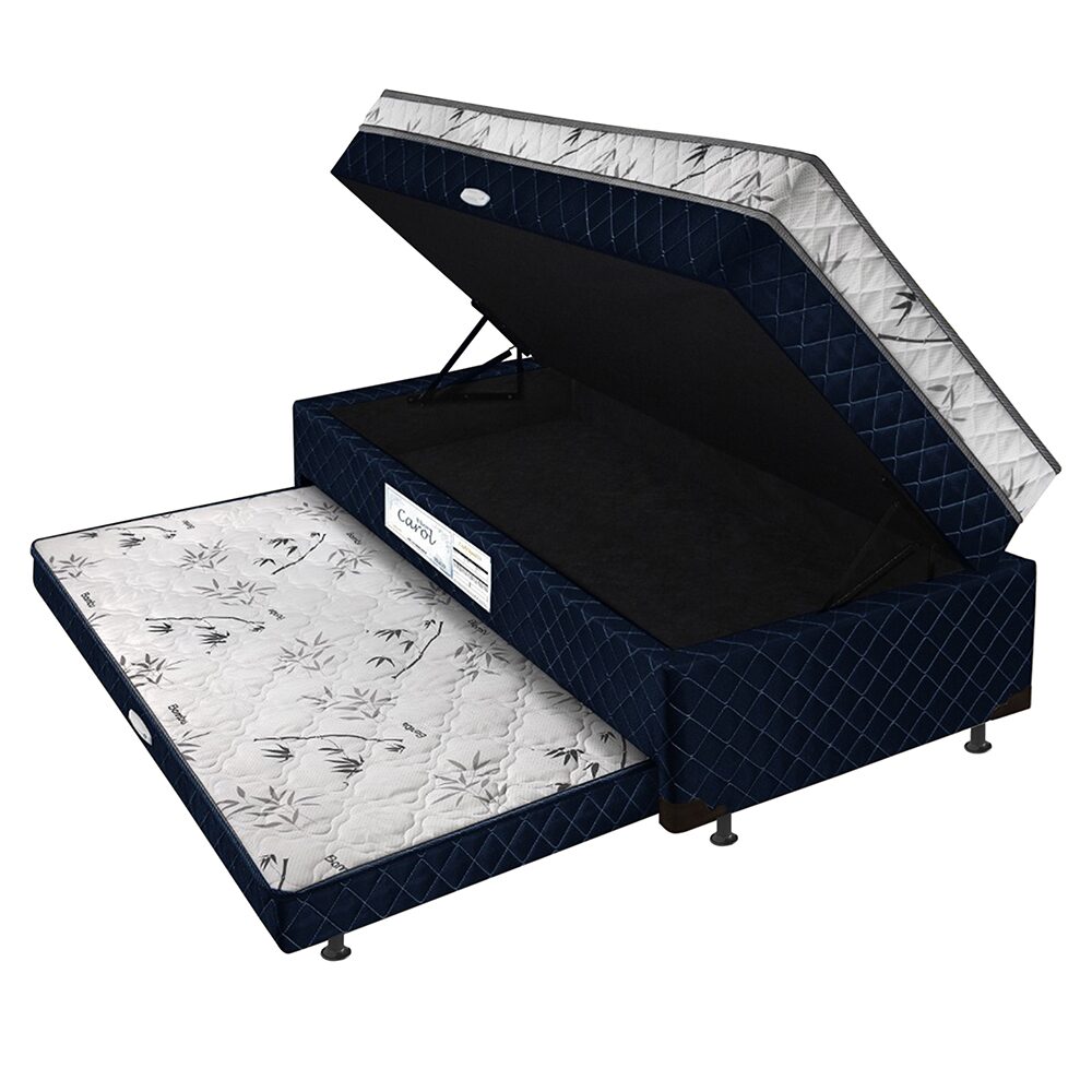 Cama Bibox Solteiro Somopar Carol com Cama Auxiliar e Baú