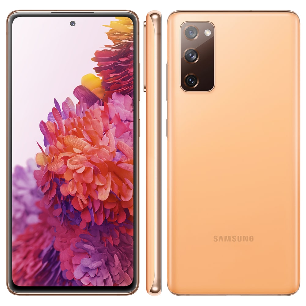 Smartphone Samsung Galaxy S20 FE Cloud Orange 128GB, 6GB RAM, Tela Infinita de 6.5”, Câmera Traseira Tripla, Android 10 e Processador Octa-Core