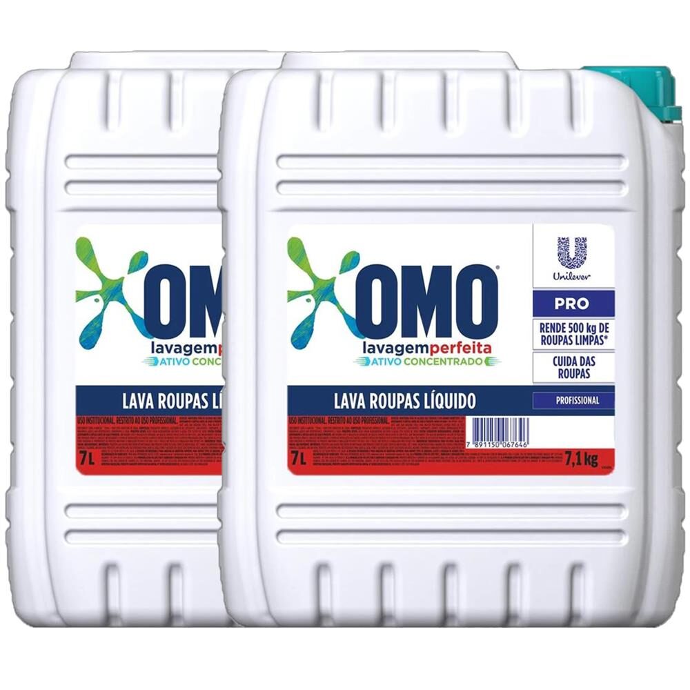 Sabão Líquido Omo Lavagem Perfeita Pro Galão 7 Litros - 2 Unidades