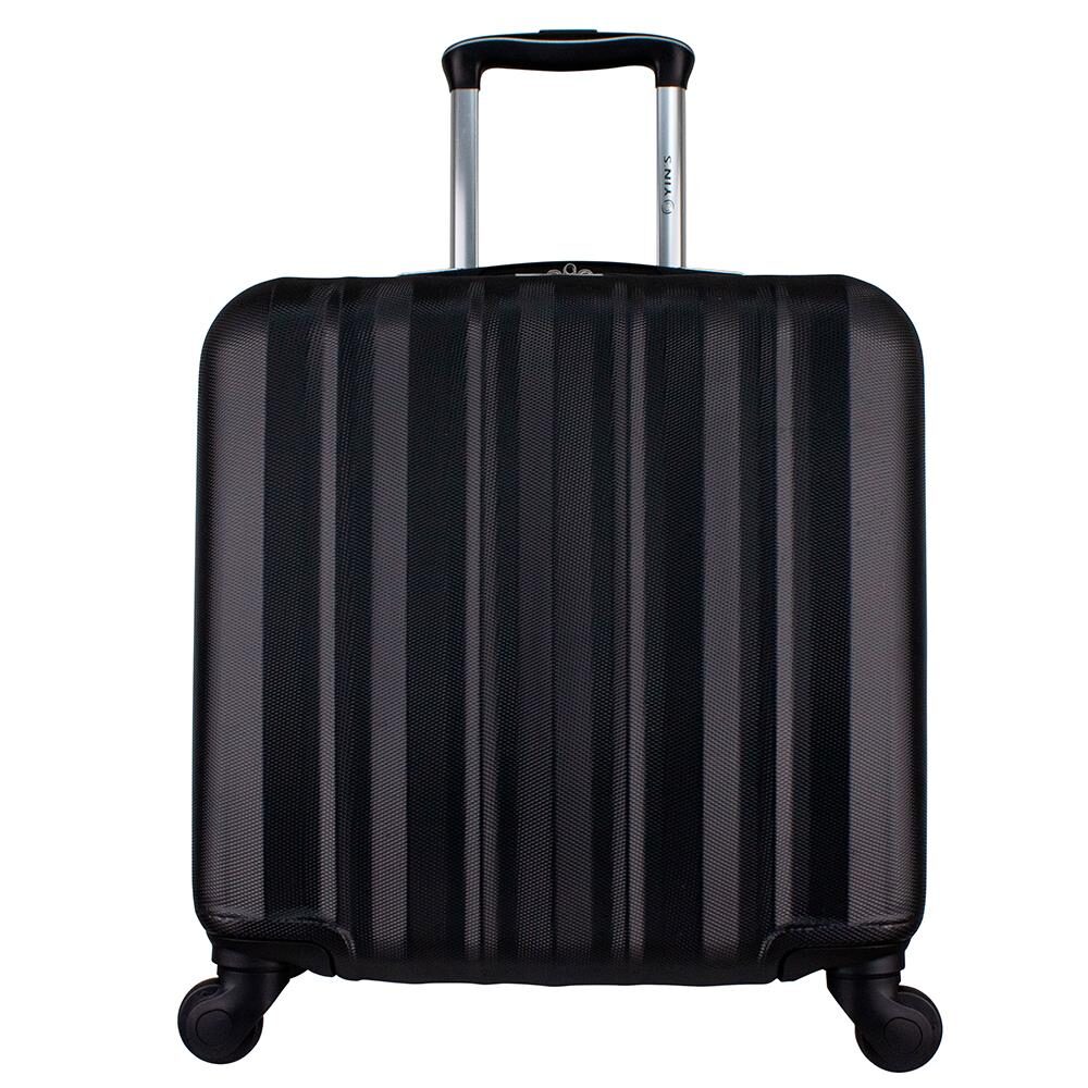 Mala de Bordo Yins Brasil YS02032P com Rodas Giro 360° em ABS - Preta