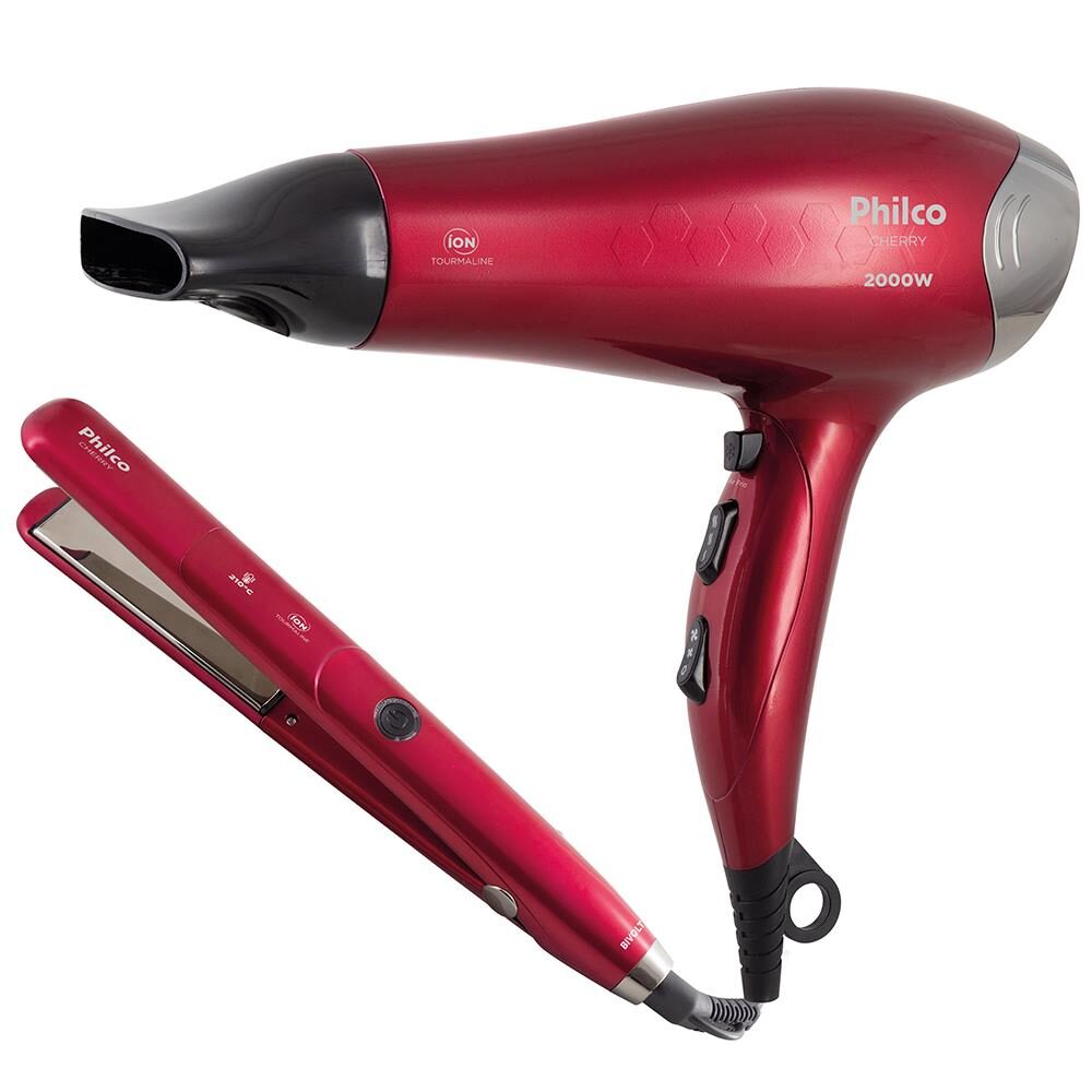 Kit Philco Secador e Chapinha 3250 Cherry
