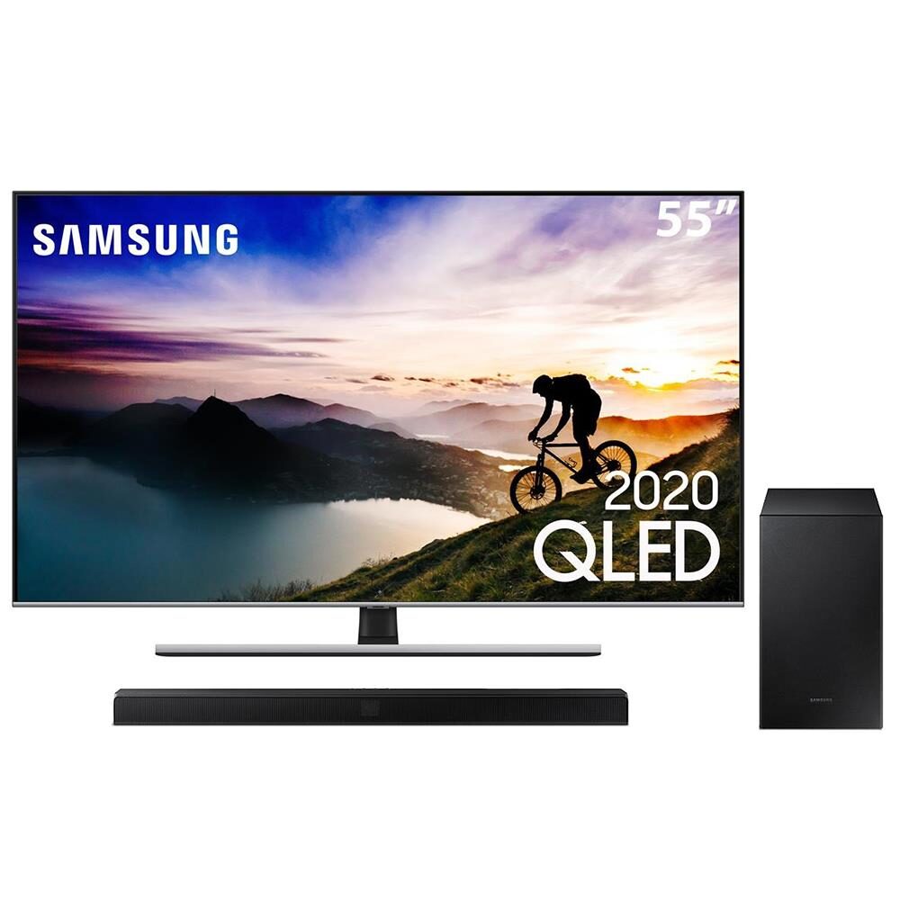 Smart TV QLED 55" 4K Samsung 55Q70T + Soundbar Samsung HW-T555
