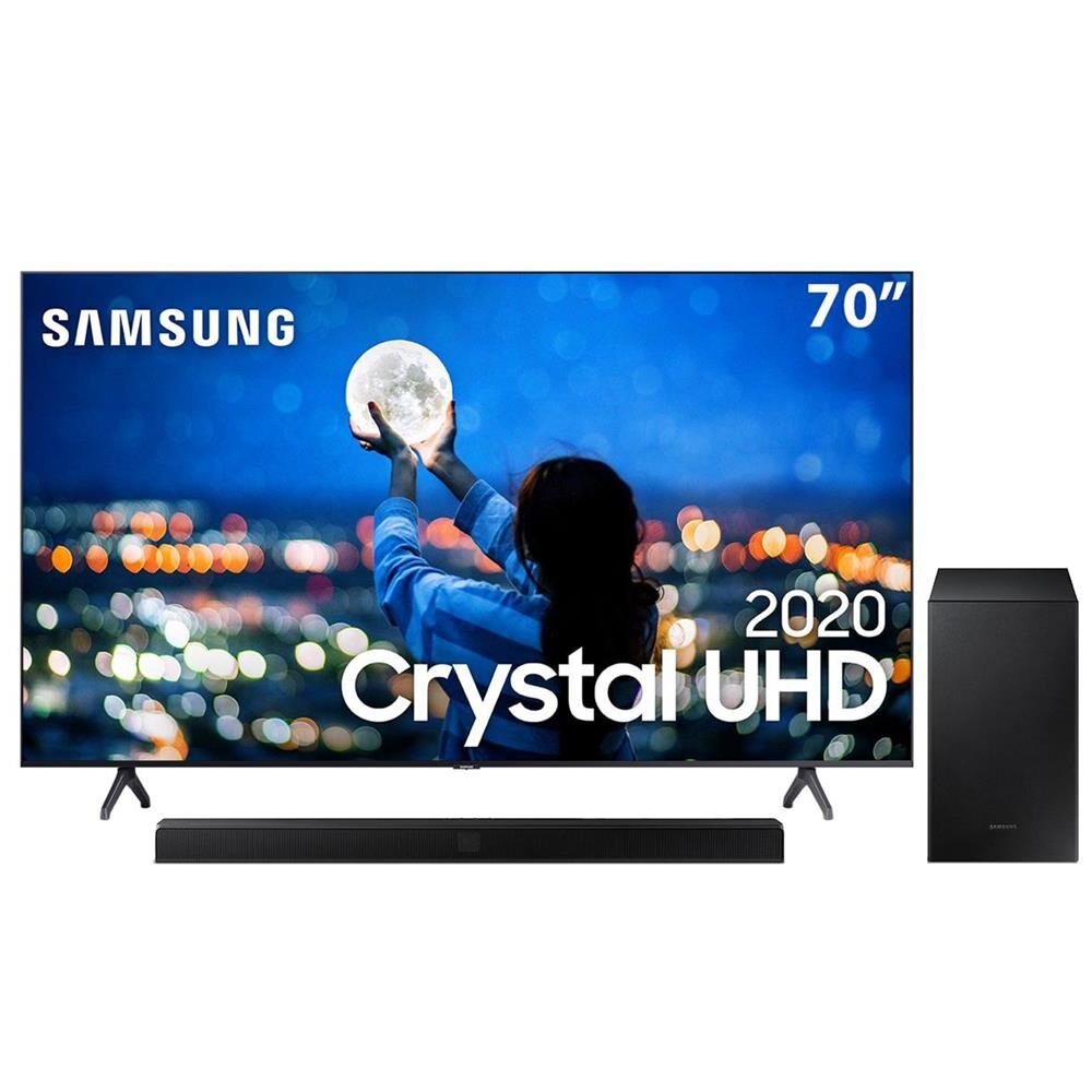 Smart TV LED 70" UHD 4K Samsung 70TU7000 + Soundbar Samsung HW-T555