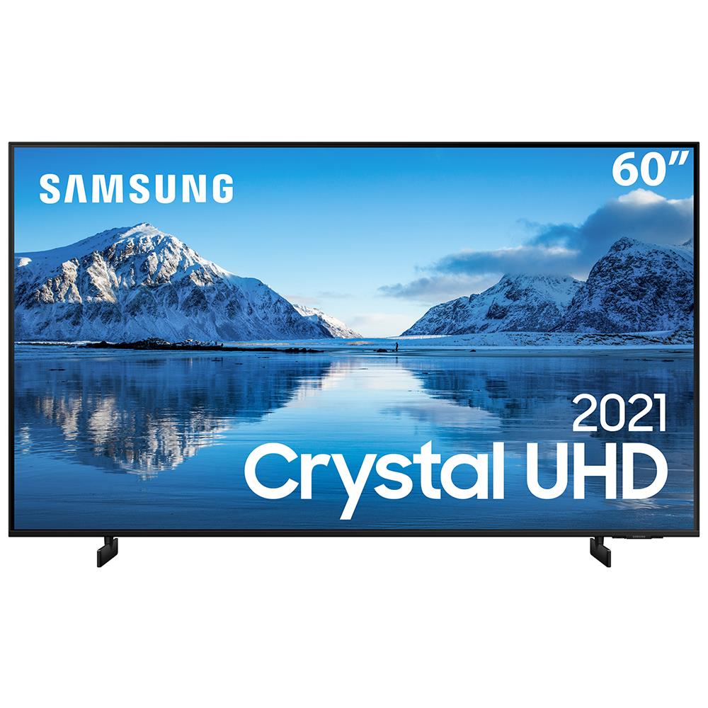 Smart TV 60" Crystal UHD 4K Samsung 60AU8000, Painel Dynamic Crystal Color, Design slim, Tela sem limites, Visual Livre de Cabos