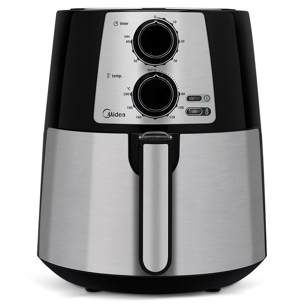 Fritadeira Sem Óleo Air Fryer Midea FRP31 3.5L – Preta/Inox