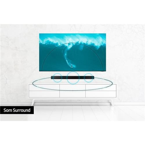 Soundbar Samsung HW-T450, com 2.1 canais, potência de 200W, Bluetooth e