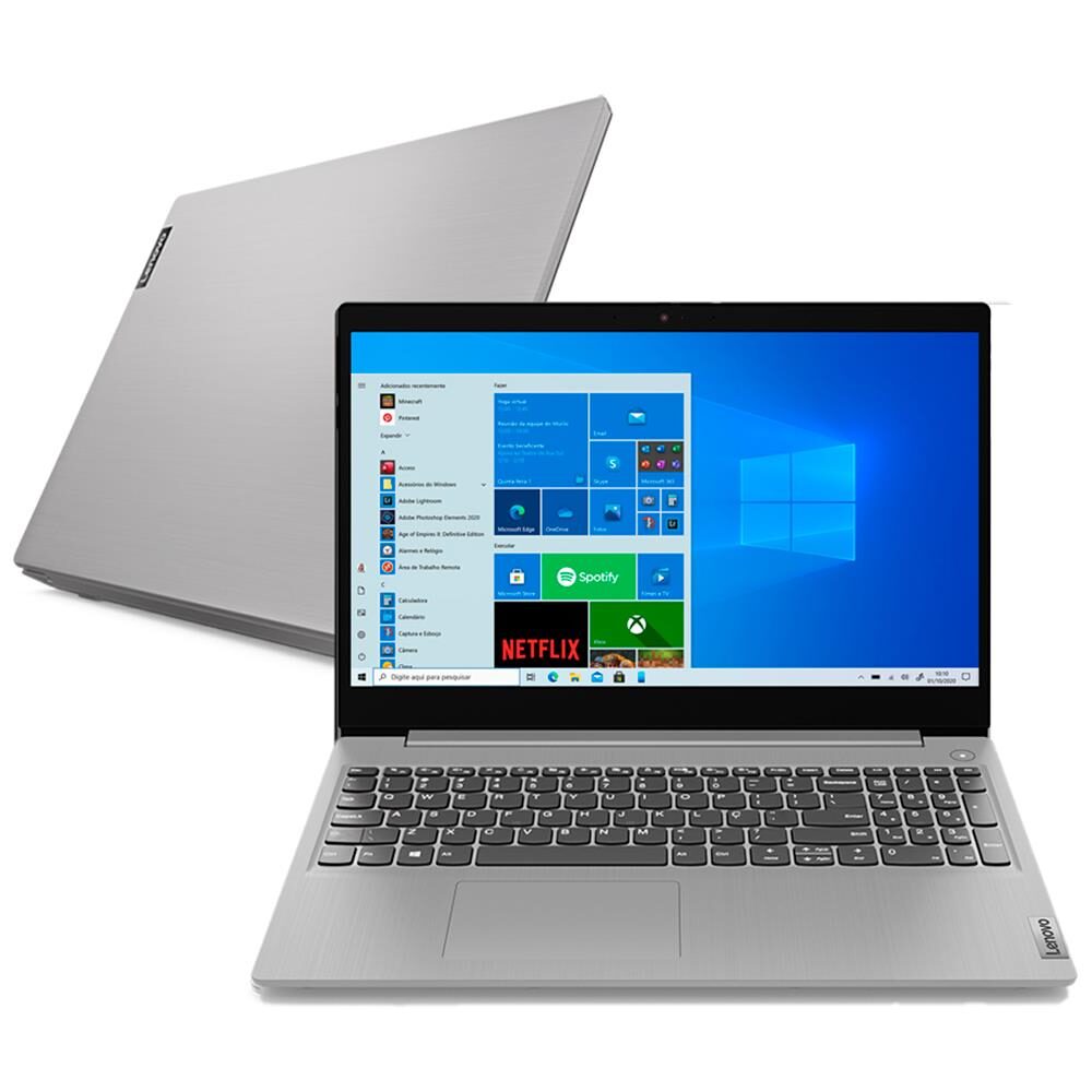 Notebook Lenovo Core i5- 10210U 8GB 256GB SSD Tela 15.6" Windows 10 Câmera 720p com Privacidade Ideapad 3i 82BS0005BR