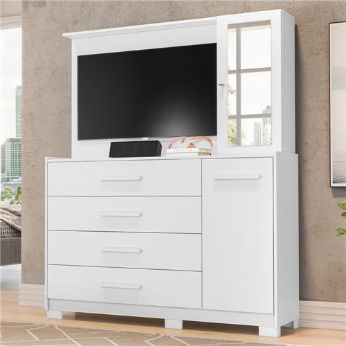 Cômoda Palumóveis Ilha Bela com 2 Portas, 4 Gavetas, Espelho e Espaço para TV de até 43 polegadas é boa?