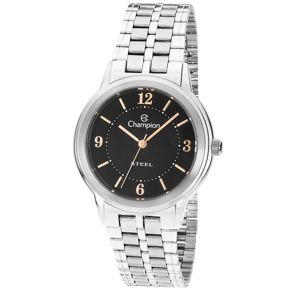 Relógio Feminino Analógico Champion CA11704X Prata com Pulseira Extra em Couro Sintético