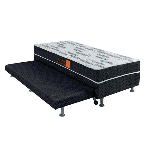 Menor preço em Cama Box Conjugada Solteiro Pelmex com Cama Auxiliar 43 x 88 x 188 cm – Preto/ Floral