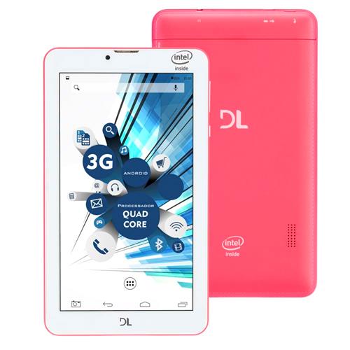 Tablet DL TabPhone 710 com Função Celular (Faz e Recebe Ligação),Tela 7”, 3G, Dual Chip, WiFi, Câmera, Android 5.0 e Processador Intel QuadCore - Rosa é boa?