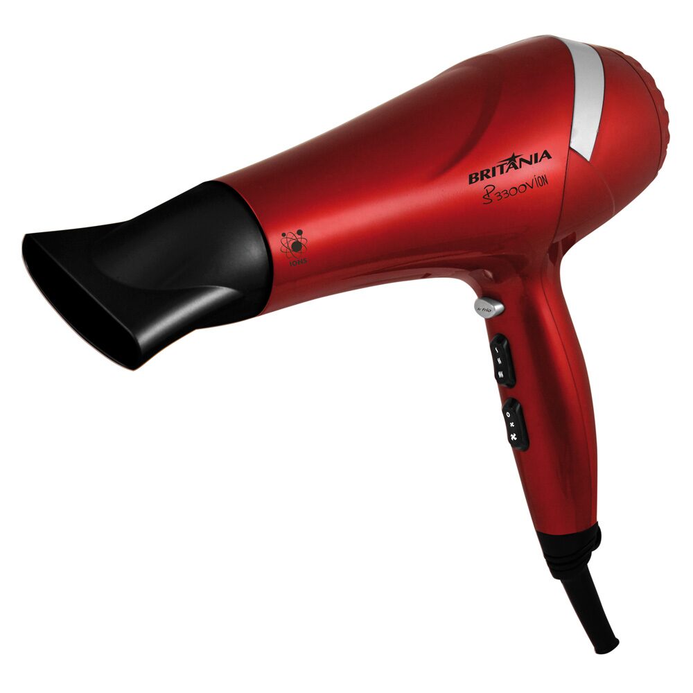 Secador de Cabelos Britânia SP3300V com Emissão de Íons Vermelho 1800W