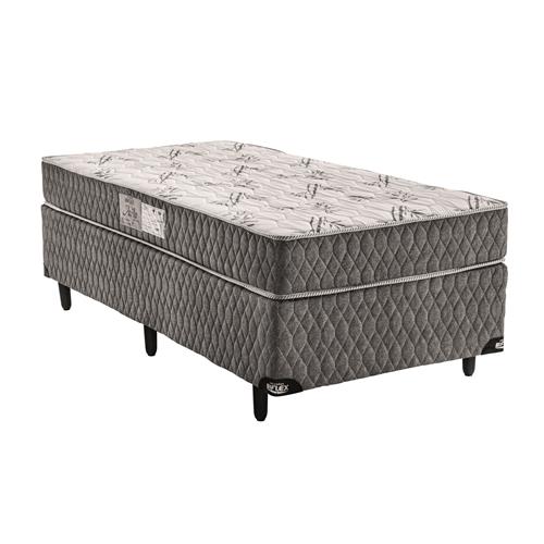 Menor preço em Cama Box Solteiro Ávila Biflex com Pillow In e Molas Maxcoil 62x88x188 cm - Grafite/Branco