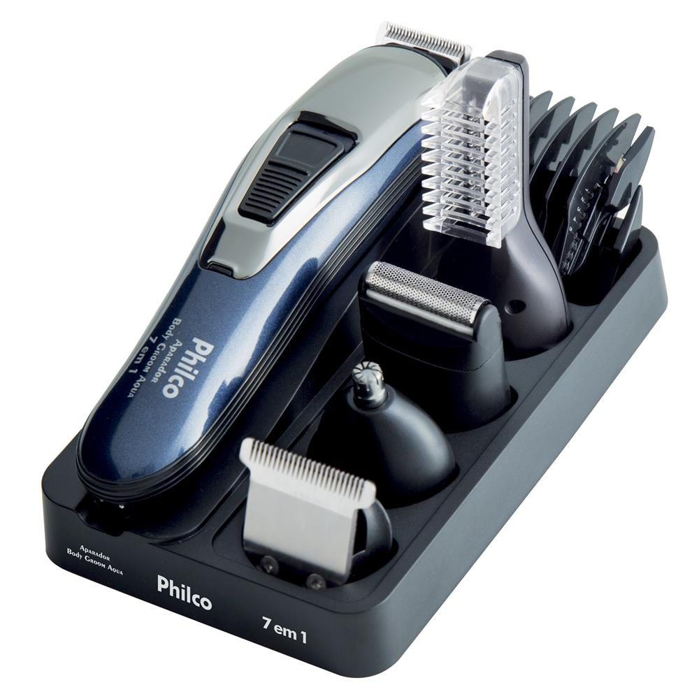 Aparador de Pelos Philco Body Groom Aqua 7 em 1 À Prova D'água Sem Fio Bivolt
