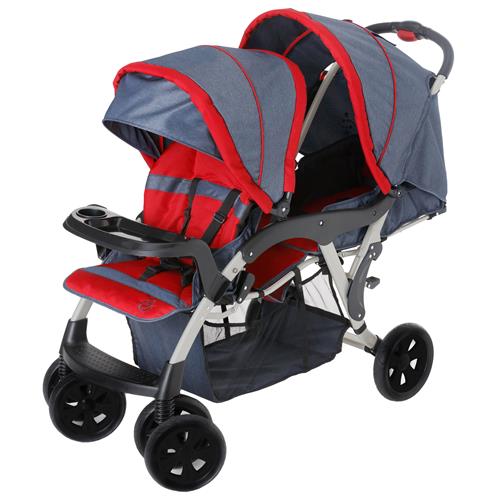 Menor preço em Carrinho de Bebê Galzerano Doppio - Jeans/Vermelho