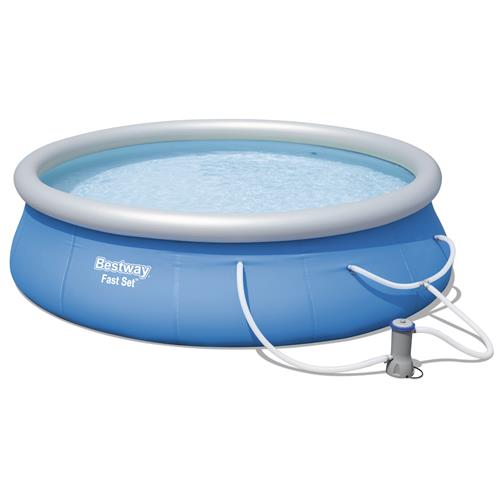 Menor preço em Piscina Bestway Fast Set 57321 com Filtro 220V – 7.340 Litros