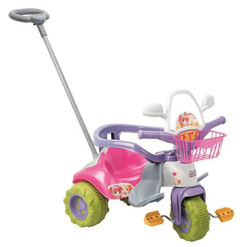 Menor preço em Triciclo Tico Tico Magic Toys Zoom Meg com Aro para Proteção - Rosa/Verde/Lilás/Branco