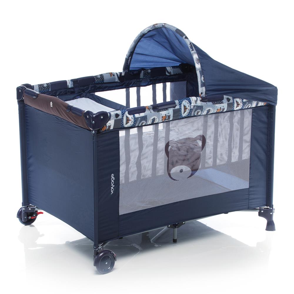 Berço Portátil com Trocador e Capota Voyage Funny - de 0 a 13 kg – Azul