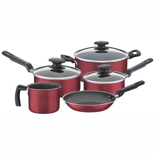 Menor preço em Conjunto de Panelas Tramontina Bergamo com Revestimento Antiaderente Vermelho – 5 Peças