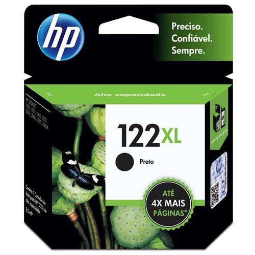 Menor preço em Cartucho de Tinta HP 122 XL Preto - CH563HB 