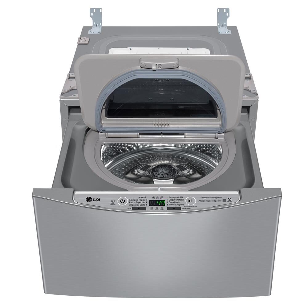 Lavadora de Roupas LG 2Kg Smart TWINWash Mini 3 Motion Aço Escovado