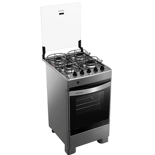 Fogão Brastemp 4 Bocas BFO4NAR Clean Inox - Bivolt Menor preço em Fogão Brastemp 4 Bocas BFO4NAR Clean Inox - Bivolt