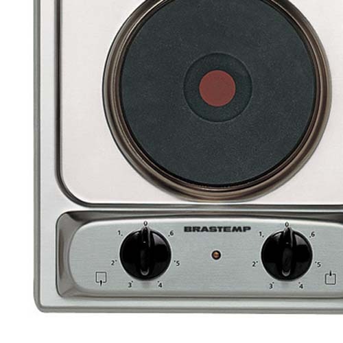 Cooktop Dominó Elétrico Brastemp 2 Bocas BDG30A Inox 220V Cooktops