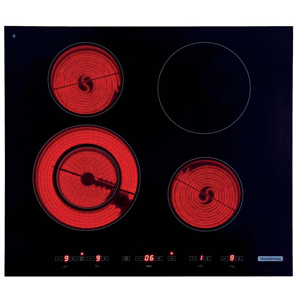 Cooktop Elétrico 4 Bocas Tramontina Vitrocerâmico Touch Control 220V