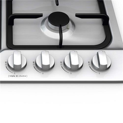 Cooktop 4 Bocas Electrolux GX60T c/ TriplaChama Inox 4 Bocas no
