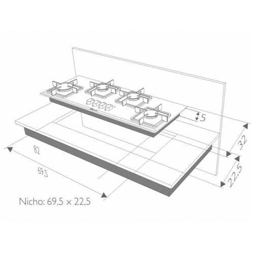 Cooktop a Gás 4 Bocas Built Slim BLT4QSL com Trempes Individuais