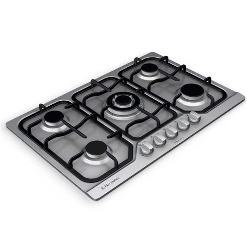Cooktop 5 Bocas Electrolux GX75T c/ TriplaChama Inox 5 Bocas no