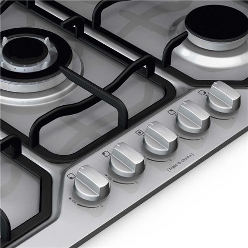 Cooktop 5 Bocas Electrolux GX75T c/ TriplaChama Inox 5 Bocas no