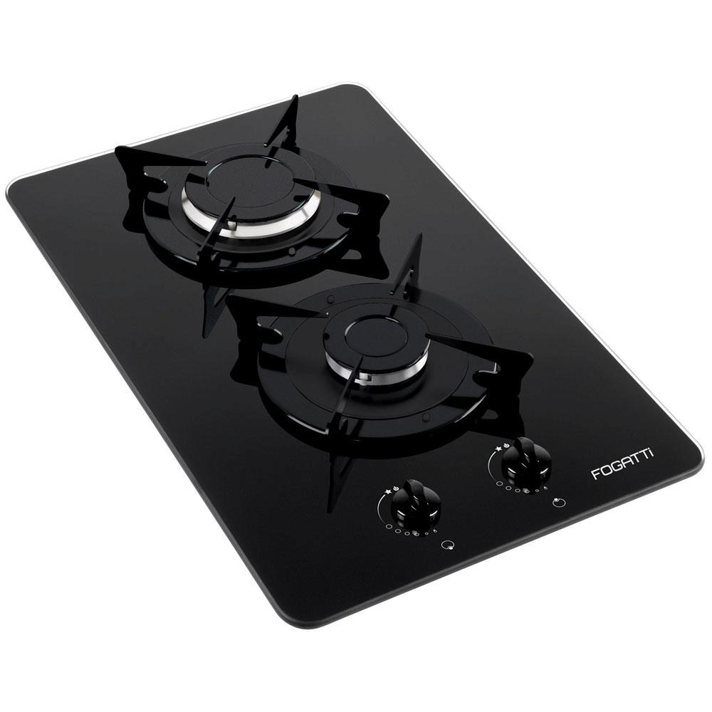 Cooktop 2 Bocas Fogatti V200 Esmaltado com Queimador Rápido e