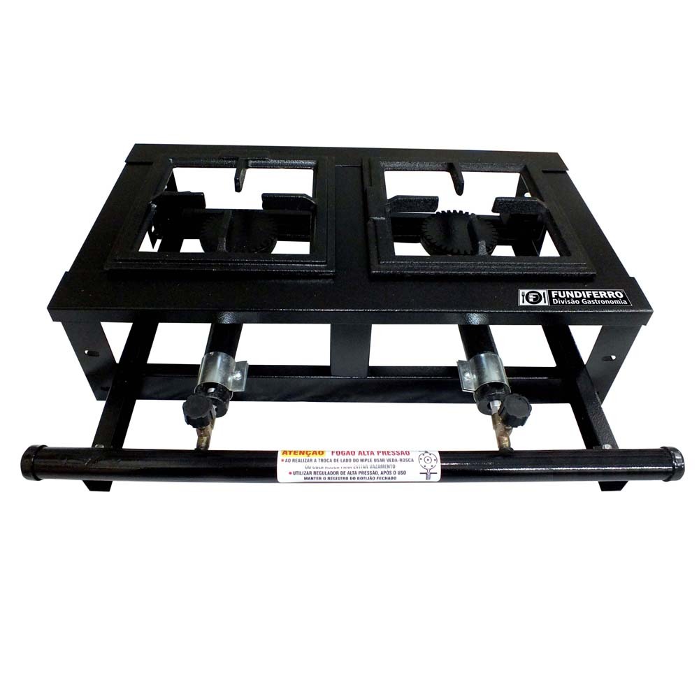 Fogão de Mesa Industrial Fundiferro 2 Bocas FF002 - Preto - Fogões