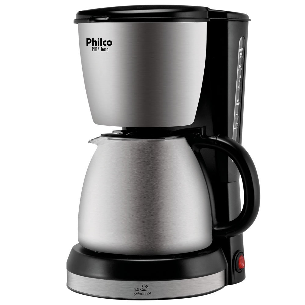 Cafeteira Elétrica Britânia Cp30 Temp Preto Aço Escovado 110v Cafeteira Eletrica Philco Ph14 Temp Aco Escovado Cafeteiras Eletricas Ponto Frio 4115342