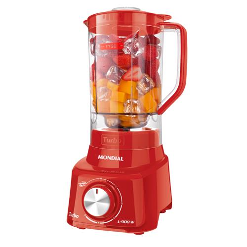 Liquidificador Mondial Turbo L900 com Filtro 5 Velocidades e 900W - Vermelho