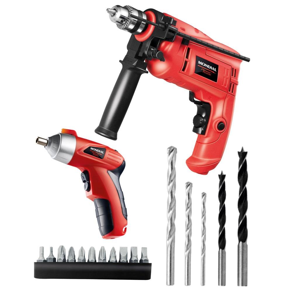 Kit De Ferramentas Mondial Com Furadeira De Impacto 3 8 Ffi 07 600w Kit De Ferramentas Mondial Com Furadeira De Impacto 3 8 Ffi 07 600w