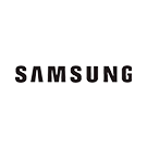 A imagem mostra o Logo da marca Samsung