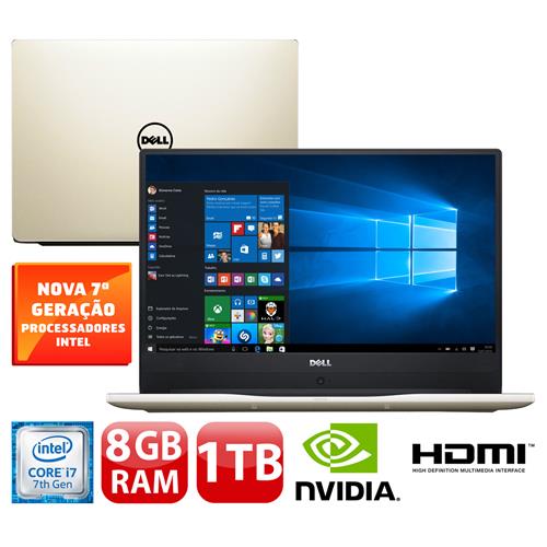 Notebook Dell Core i7-7500U 8GB 1TB Placa Gráfica 4GB Tela Full HD 14” Windows 10 Inspiron I14-7460-A20G Menor preço em Notebook Dell Core i7-7500U 8GB 1TB Placa Gráfica 4GB Tela Full HD 14” Windows 10 Inspiron I14-7460-A20G