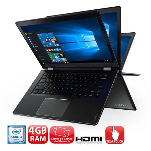 Lenovo I3 Notebook  Notebook  2 em 1 Lenovo  Core i3  6100U 4GB 500GB Tela 14 