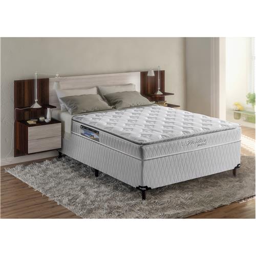 Cama Box Casal + Colchão Umaflex Itália com Pillow Top e Molas