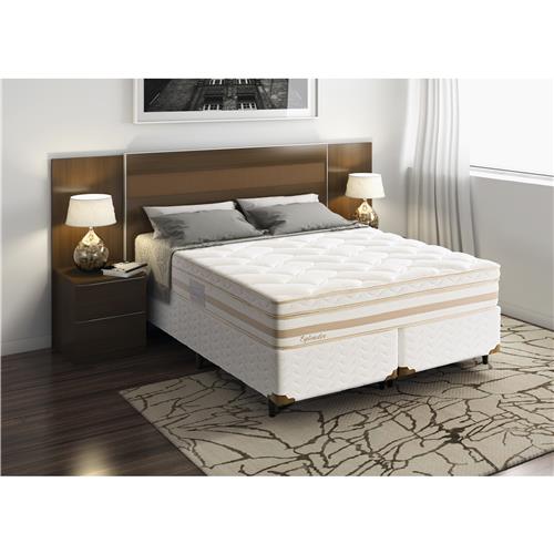 Cama Box King Size + Colchão King Size Herval Esplendor com Molas Ensacadas 68x193x203 cm - Bege Menor preço em Cama Box King Size + Colchão King Size Herval Esplendor com Molas Ensacadas 68x193x203 cm - Bege