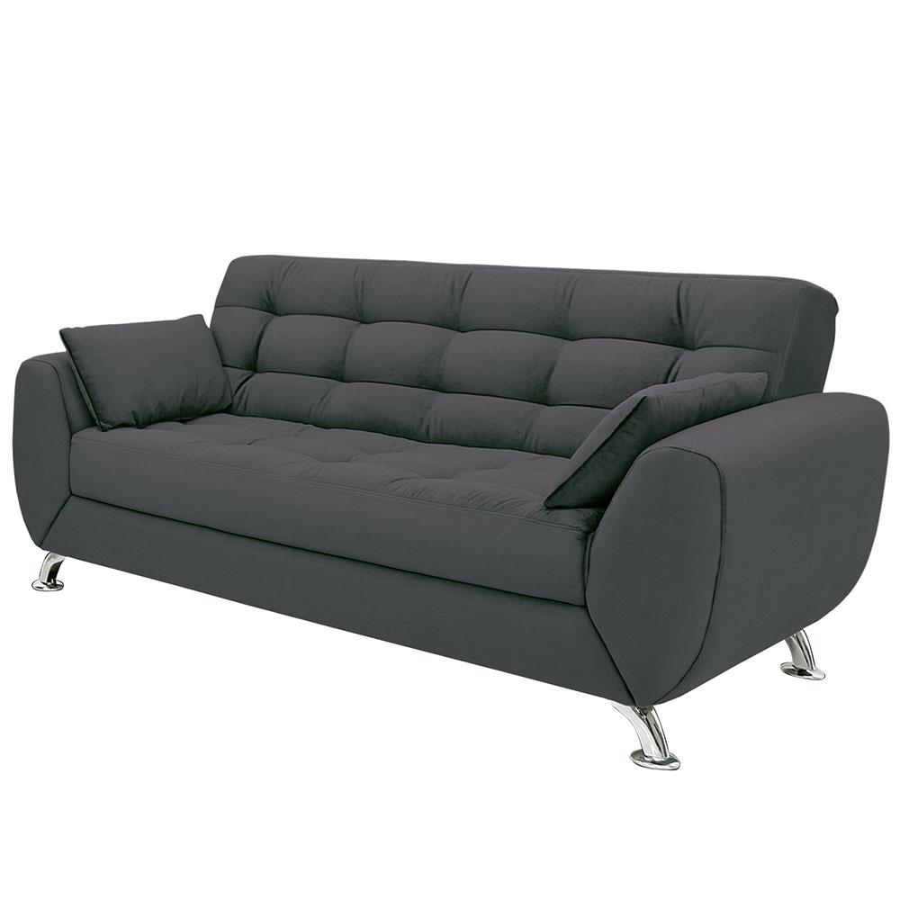 Sofá 3 Lugares Linoforte Larissa em Tecido Suede 204 cm de largura