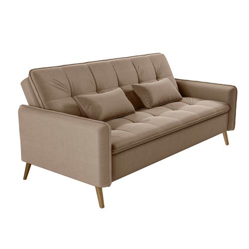 Sofácama Matrix Donna em Veludo com Pés Palito Sofáscamas Ponto