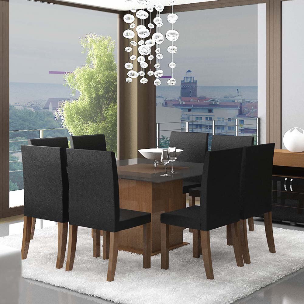 Mesa De Jantar Com 8 Cadeiras Madesa Ferrara 4147 Conjuntos De Mesa De Jantar Com 8 Cadeiras Madesa Ferrara 4147 Conjuntos De