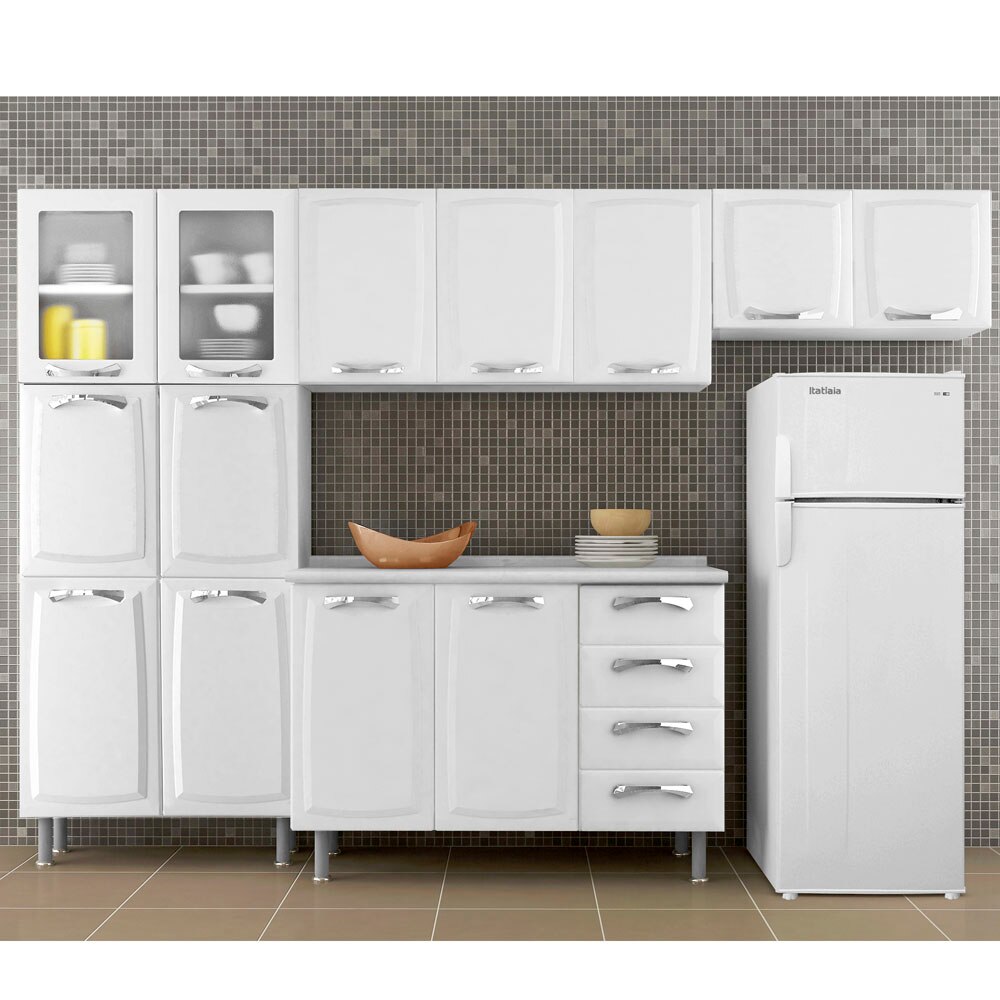 Cozinha Compacta Itatiaia Premium Com 13 Portas E 4 Gavetas Branca Cozinha Compacta Itatiaia Premium Com 13 Portas E 4 Gavetas Branca